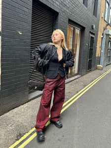 LOUIS GABRIEL NOUCHI - Straight - Leg Denim Trousers - SS25 - DARK RED GLOSSY